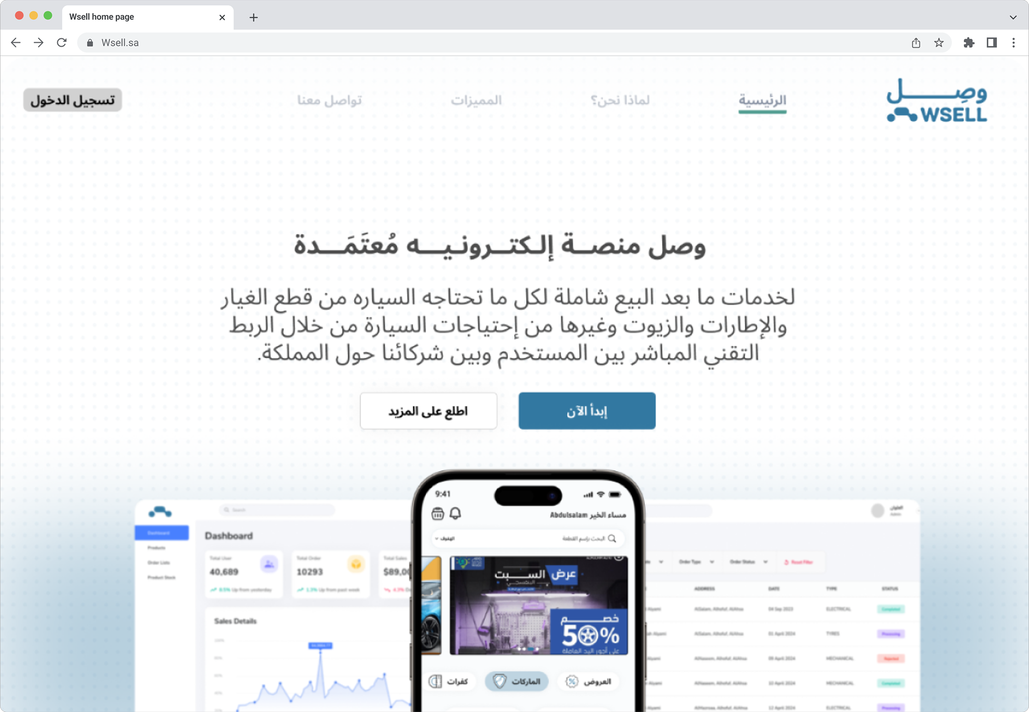 WSELL Web Hero Screen
